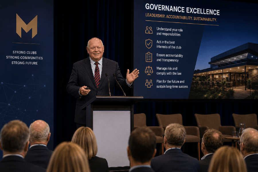 Warren Tapp presenting at the Institute of Club Directors Australian Conference